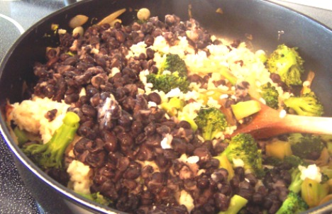 Broccoli Black Bean and Rice Curry 